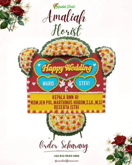 Papan Bunga Pernikahan Branang